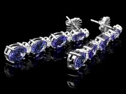 14k Gold 6.00ct Tanzanite 0.45ct Diamond Earrings