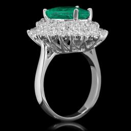 14K Gold 4.89 Emerald 2.65 Diamond Ring