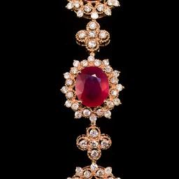 14K Gold 26.24ct Ruby 6.81ct Diamond Bracelet