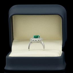 14k White Gold 3.50ct Emerald 1.55ct Diamond Ring