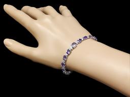 14k 11.00ct Tanzanite 0.75ct Diamond Bracelet