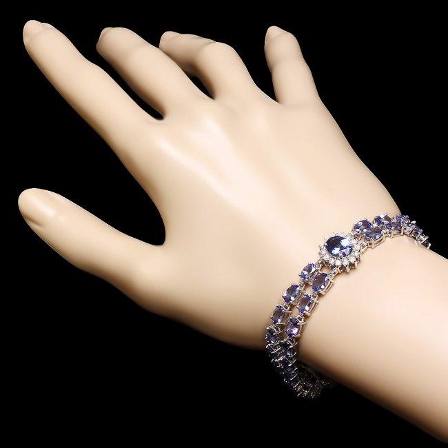 14k Gold 22ct Tanzanite 1.50ct Diamond Bracelet