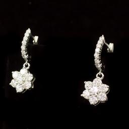 14k Gold 3.40ct Diamond Earrings