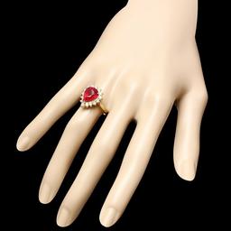 14k Yellow Gold 5.00ct Ruby 0.85ct Diamond Ring