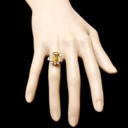 14k Gold 6.20ct Sapphire 1.15ct Diamond Ring