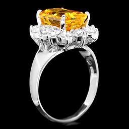 14k Gold 6.20ct Sapphire 1.15ct Diamond Ring