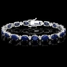 14k Gold 25ct Sapphire 0.80ct Diamond Bracelet