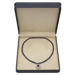 14K Gold 54.01ct Sapphire 2.67ct Diamond Necklace