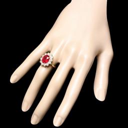 14k Yellow Gold 3.50ct Ruby 1.40ct Diamond Ring