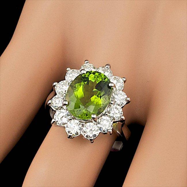 14k Gold 4.00ct Tourmaline 1.80ct Diamond Ring