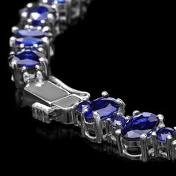 14k Gold 49.5ct Sapphire 1.70ct Diamond Necklace