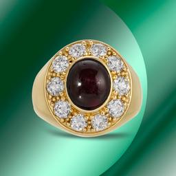 14K Gold 7.57cts Star Ruby & 2.25cts Diamond Ring