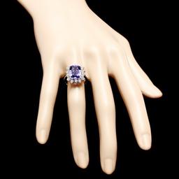 14k Gold 5.00ct Tanzanite 1.20ct Diamond Ring