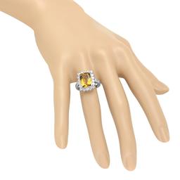 14K Gold 3.91ct Yellow Beryl 1.15cts Diamond Ring