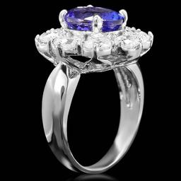 14k Gold 3.00ct Tanzanite 2.50ct Diamond Ring