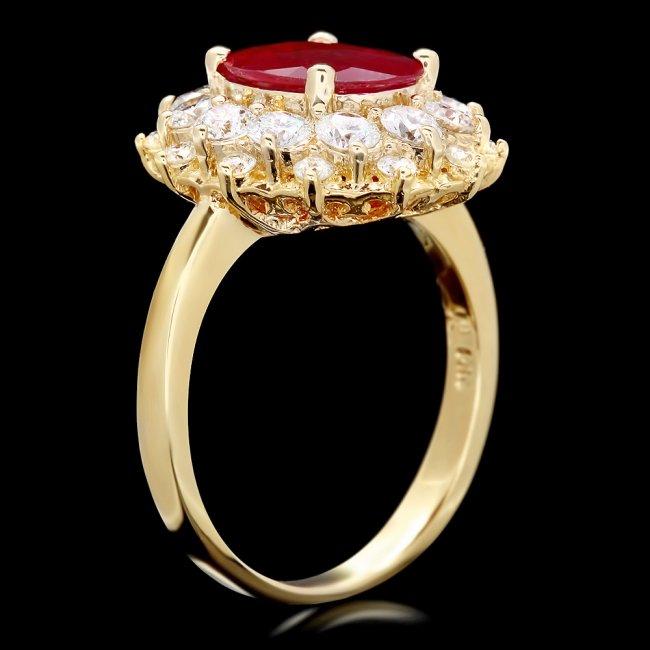 14k Yellow Gold 1.50ct Ruby 1.50ct Diamond Ring