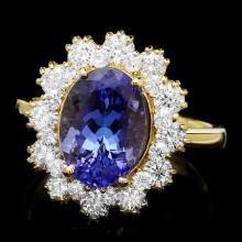 14k Gold 3.69ct Tanzanite 1.35ct Diamond Ring