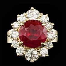 14k Yellow Gold 5.50ct Ruby 1.85ct Diamond Ring