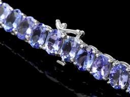 14k W Gold 76ct Tanzanite 1.70ct Diamond Necklace