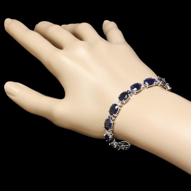 14k Gold 35ct Sapphire 0.70ct Diamond Bracelet