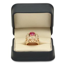 14K Gold 3.81ct Ruby 1.05cts Diamond Ring