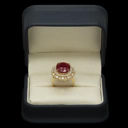 14K Gold 12.77ct Ruby 1.60ct Diamond Ring