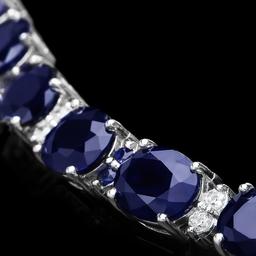 14k Gold 35ct Sapphire 0.70ct Diamond Bracelet