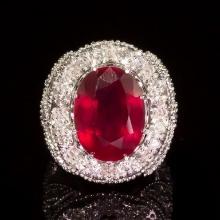 14k Gold 18.62ct Ruby 2.15ct Diamond Ring