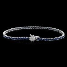 14K Gold 4.50ct Sapphire 0.40ct Diamond Bracelet