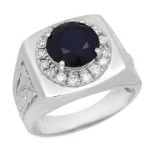 14K Gold 4.68ct Sapphire 0.64ct Diamond Ring