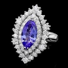 14k Gold 2.00ct Tanzanite 1.50ct Diamond Ring