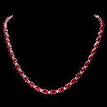 14k Gold 41.00ct Ruby 2.00ct Diamond Necklace