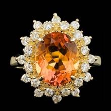 14k Gold 3.00ct Citrine 0.67ct Diamond Ring