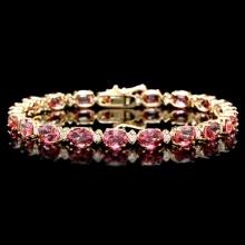 14k 15.00ct Tourmaline 0.80ct Diamond Bracelet