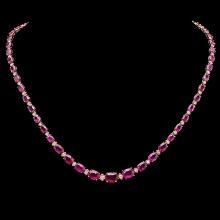 14K Gold 28.65ct Ruby & 1.65ct Diamond Necklace