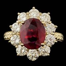 14k Yellow Gold 3.00ct Ruby 2.15ct Diamond Ring