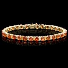 14k Gold 19.5ct Sapphire 1.20ct Diamond Bracelet