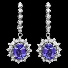 14k Gold 4.50ct Tanzanite 1.70ct Diamond Earrings