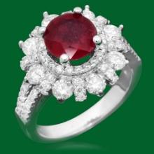 14k Gold 2.52ct Ruby 1.90ct Diamond Ring