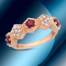 14k Gold 0.77cts Ruby & 0.37cts Diamond Ring