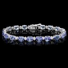 14k 14.00ct Tanzanite 0.90ct Diamond Bracelet