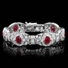 14k Gold 10.80ct Ruby 6.90ct Diamond Bracelet