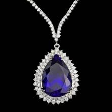 18k 38.00ct Tanzanite 12.35ct Diamond Necklace