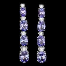 14k Gold 7ct Tanzanite 0.45ct Diamond Earrings