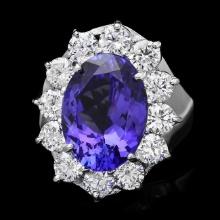 18k White Gold 5.20ct Tanzanite 2ct Diamond Ring