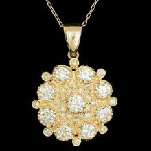 14k Yellow Gold 2.85ct Diamond Pendant