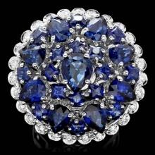 14k Gold 7.50ct Sapphire 0.75ct Diamond Ring