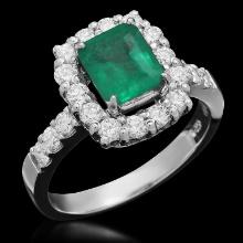 14K Gold 1.26ct Emerald 0.85ct Diamond Ring