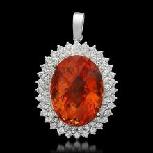 14K Gold 28.63 Citrine 2.20ct Diamond Pendant