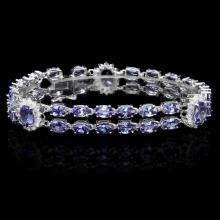 14k Gold 19ct Tanzanite 1.20ct Diamond Bracelet